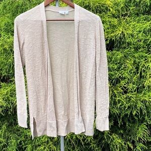 Gap Cream Cotton/linen Open-Front Sweater